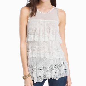 White House Black Market, ivory, crochet, top (size SP) excellent condition